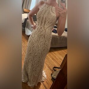 NWT Jarlo High Neck Lace Gown